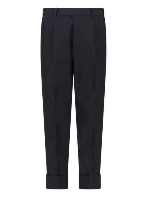 Men's Tailored Trousers in Cotton-Virgin Wool Blend
