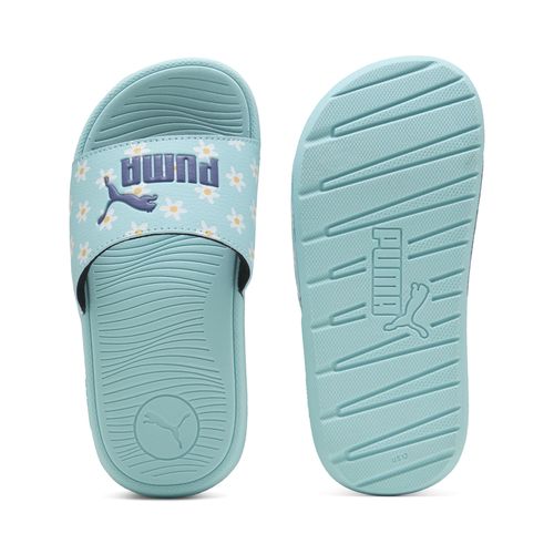 PUMA Cool Cat 2.0 Daisies Little Kids' Slides in Blue