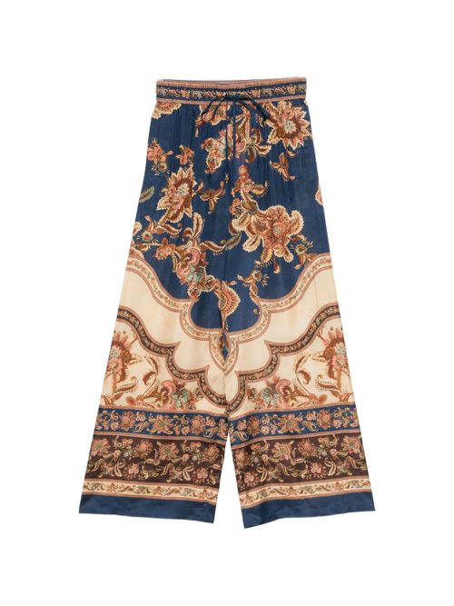 Aster Printed Silk Trousers