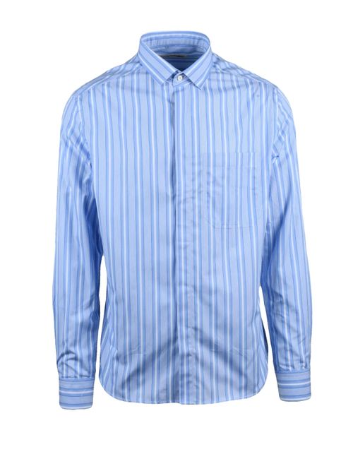 White/Sky Blue Cotton Shirt