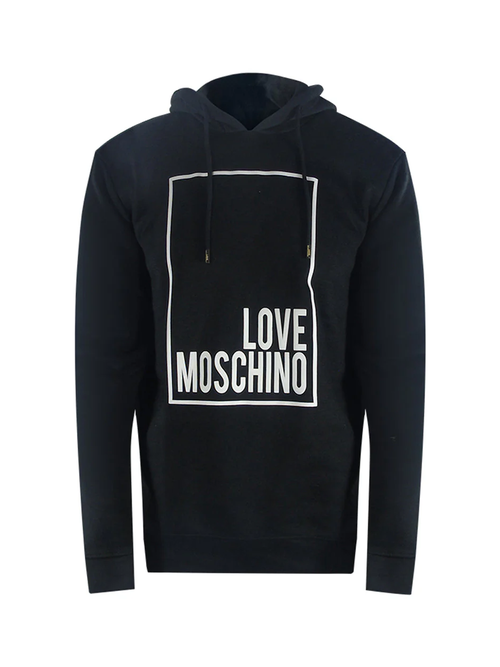Love Moschino Iconic Box Logo Black Hoodie - Black