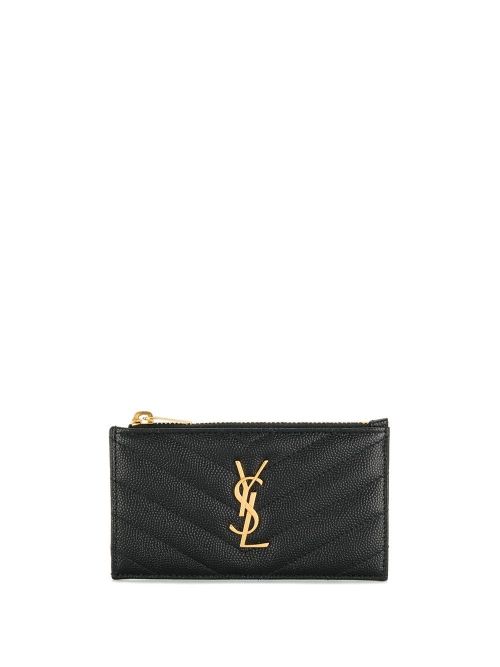 Saint Laurent Cassandre Leather Zipped Card Case