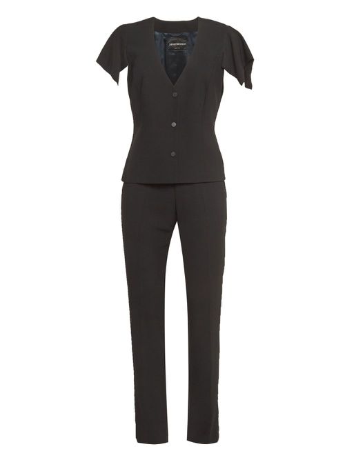 Flutter-sleeve tailored suit - Black