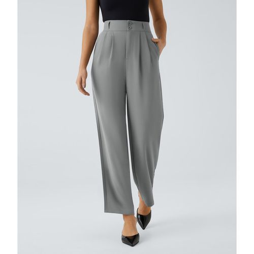 Halara Halara Flex™ High Waisted Zipper Pocket Shirred Straight Leg Work Trousers - Mockingbird - XLta
