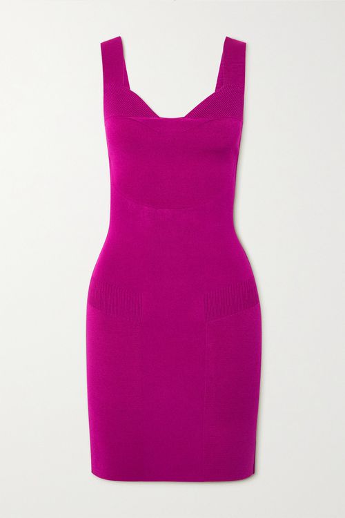 Mybody Stretch-knit Mini Dress - Pink