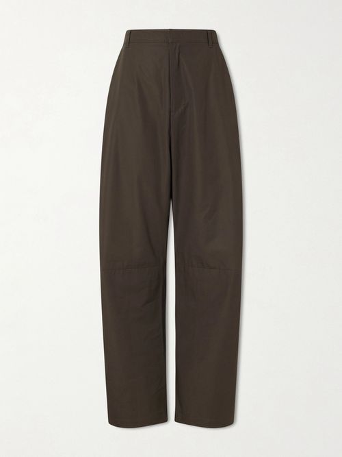 Barrel-Leg Cotton Trousers