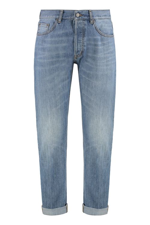 Bray Regular Fit Jeans with Roll-Up Ankle Cuffs