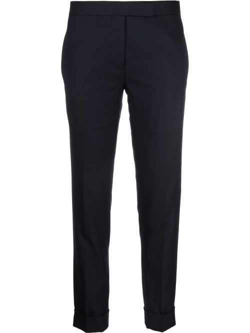 Cropped tailored trousers - Blue