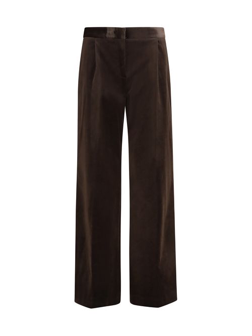 Velvet Tailored Trousers — Brown