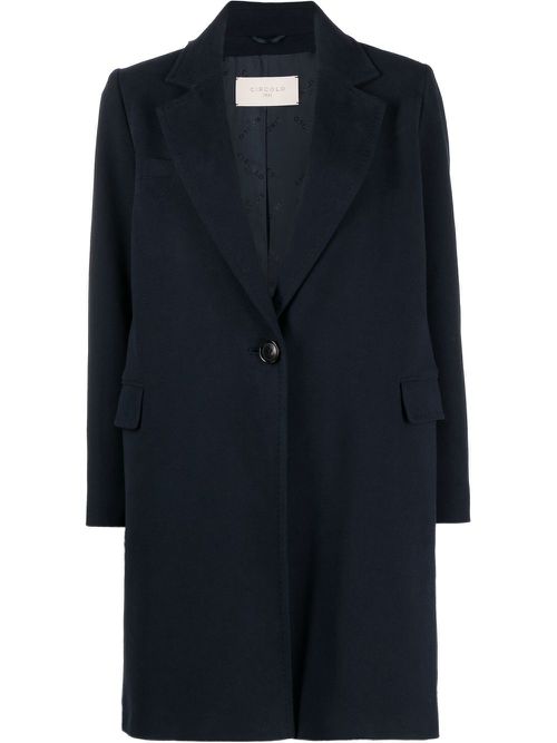 Buttoned-up single-breasted coat - Blue