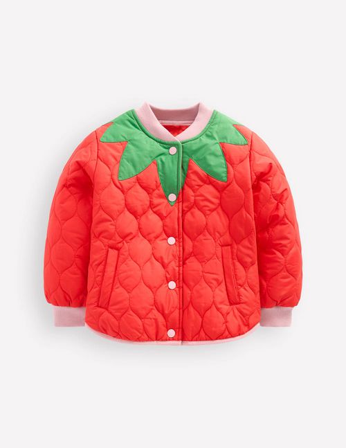 Girls Fun Bomber Jacket in Red | Size 2-3 Years