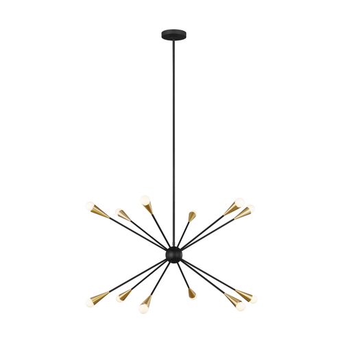 Visual Comfort Studio Jax 12-Light Chandelier in Midnight Black by Ellen Degenere