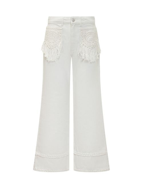 White Wide High Rise Jeans