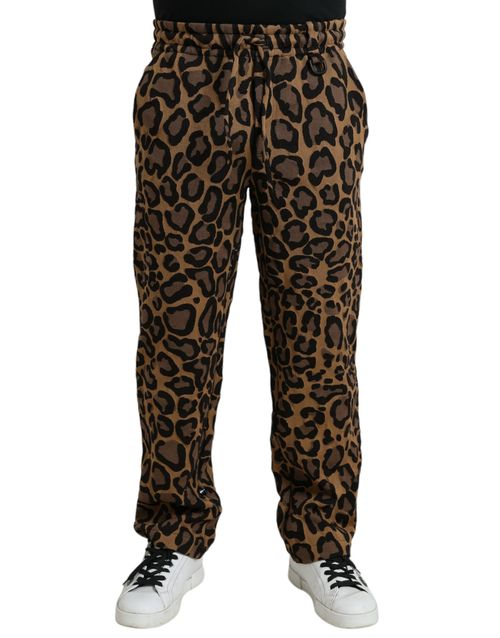 Leopard Print Joggers — Brown