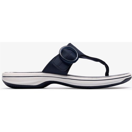 Clarks Womens Brinkley Cove Navy/White Sandals - Blue