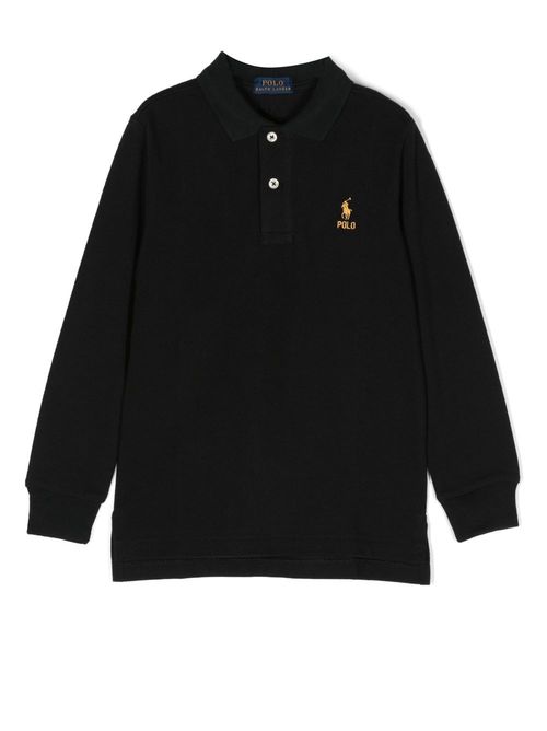 Polo Pony-embroidered polo shirt - Black