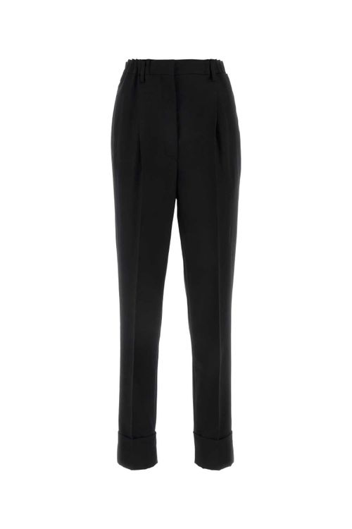 Wool Blend Trousers — Black