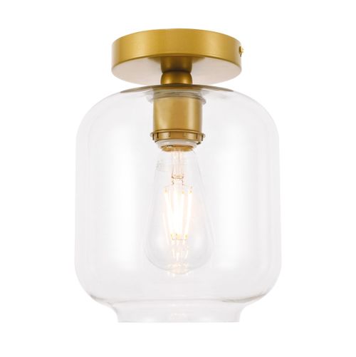 Brass One Light Flush Mount from the Collier Collection