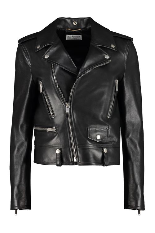 Lamb Leather Biker Jacket — Black