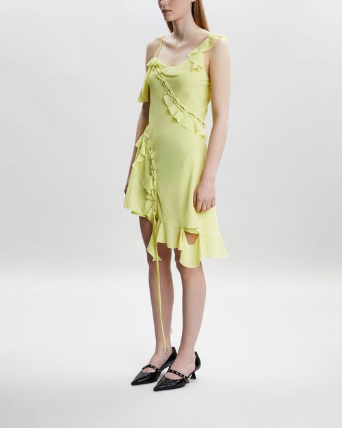 Acne Studios Dress Ruffle Mini Yellow