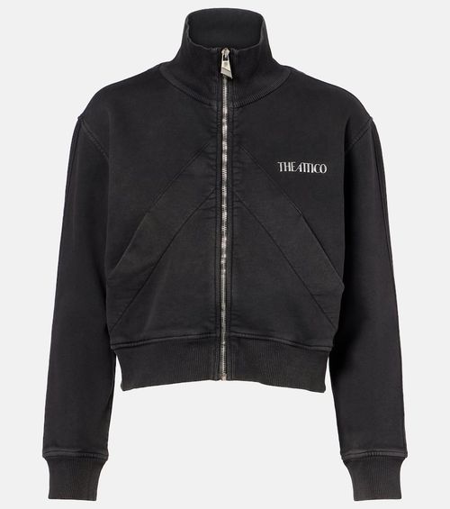 Cropped cotton track jacket