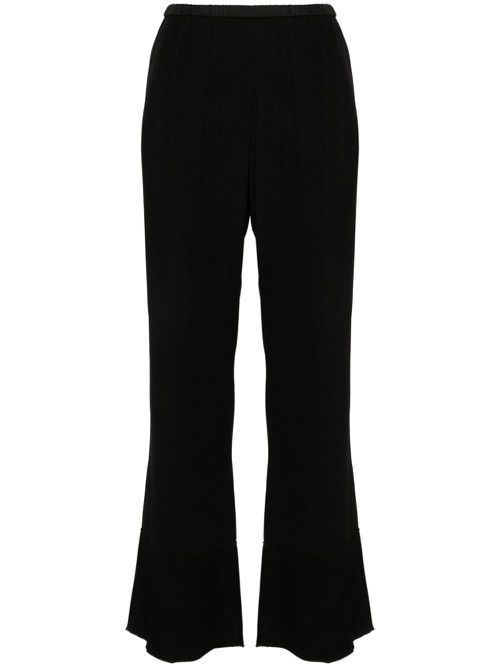 Crepe straight trousers - Black