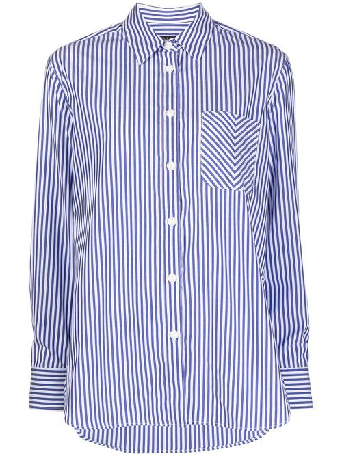 Maxine striped button-up shirt - Blue