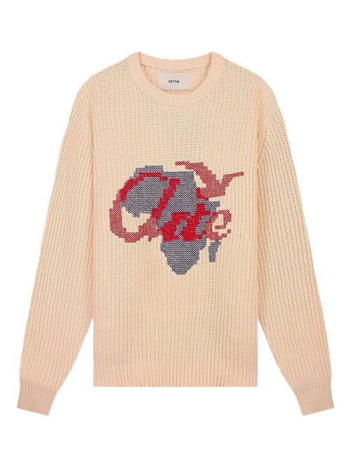 Arte Antwerp cross-stitch knitted sweater - Neutrals