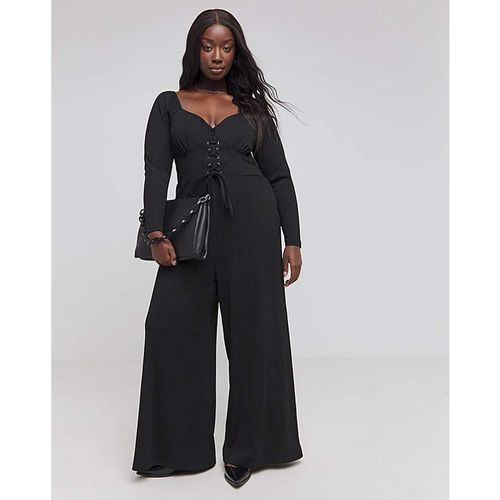 Wide Leg Stretch Rib Jumpsuit