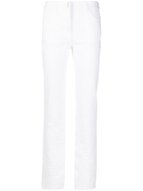 4G motif jacquard straight-leg trousers - White
