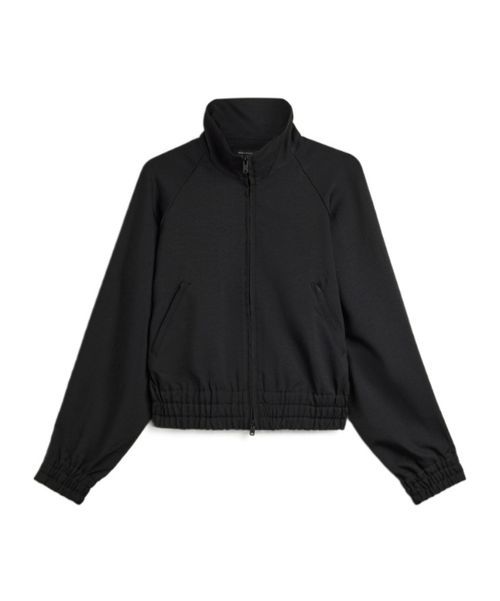 Button-detail elasticated-waist jacket