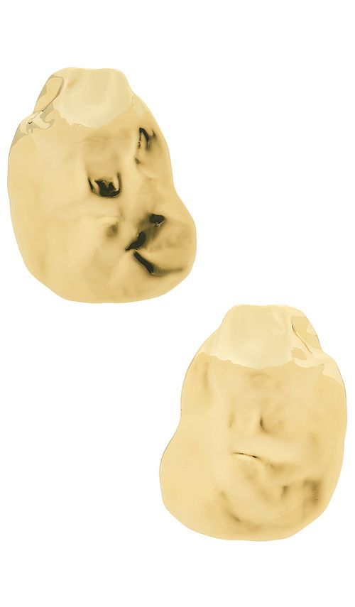LELET NY Hera Hammered Earrings in Gold. a