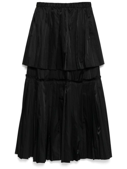 Two layer pleated skirt - Black