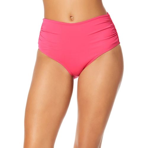 Pink Glow Women's Live in Color Convertible High-Waist Shirred Swim Botto