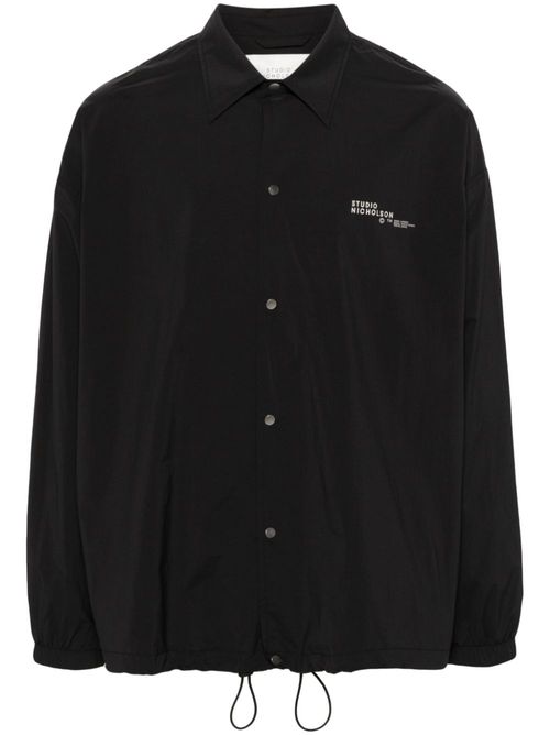 Logo-print press-stud jacket - Black