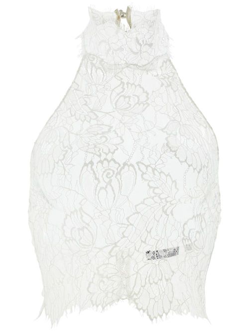 Violet lace top - White