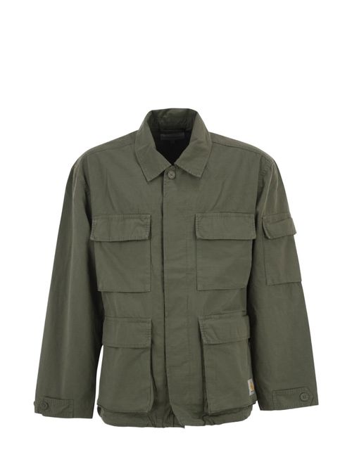 Olive Shirt Collar Jacket