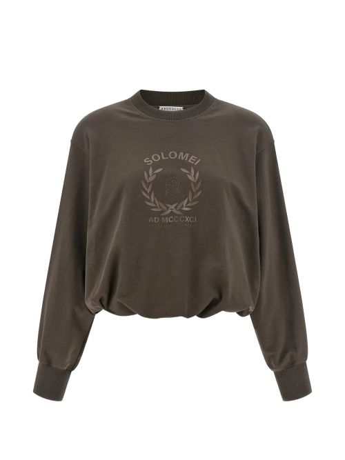 Dropped-Shoulder Sweatshirt — Taupe