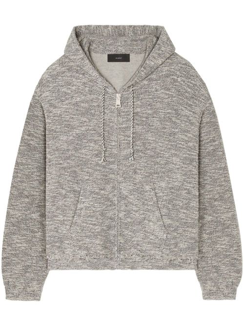 B&W Mouline zipped hoodie - Black