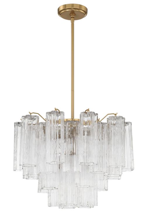 Aged Brass Six Light Chandelier from the Addis Collection