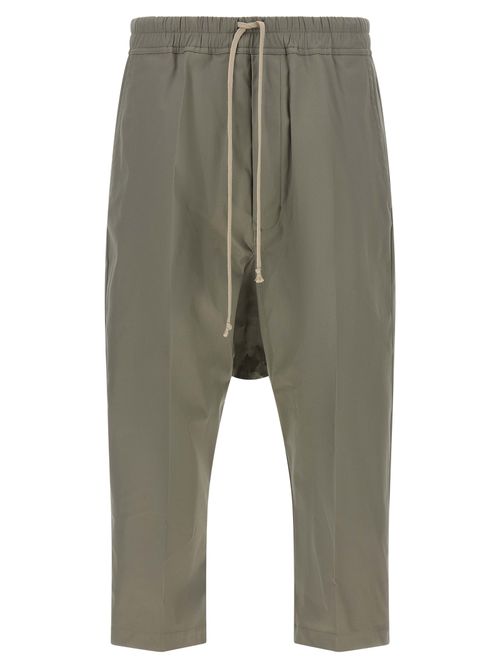 Cotton Poplin Drawstring Trousers — Gray