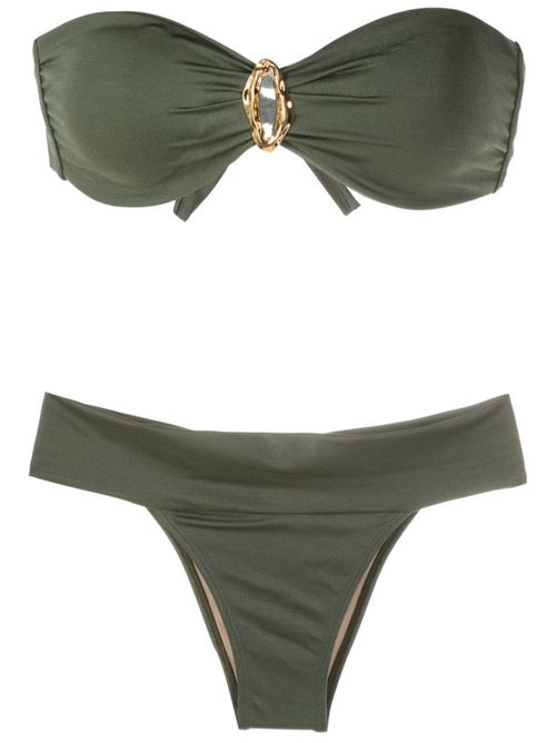 Strapless mid-rise bikini - Green