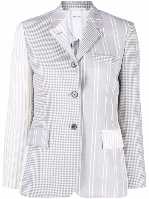 Mixed pattern blazer - Grey