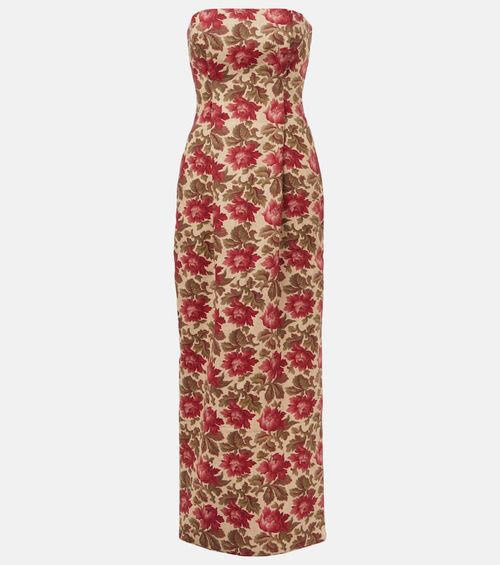 Rosalie floral linen bustier dress