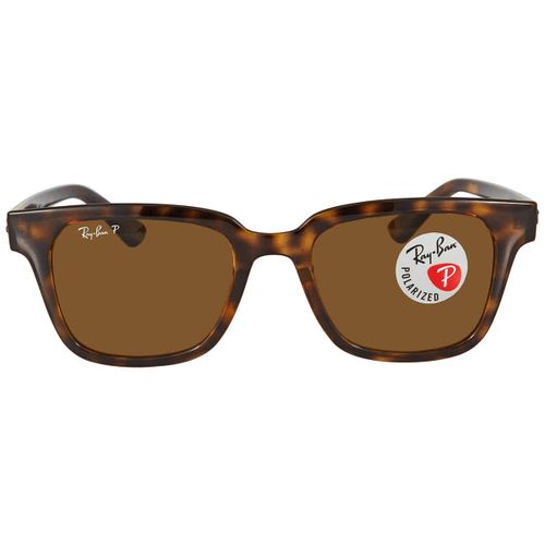 Brown Polarized Square Unisex Sunglasses RB4323 710/83 51