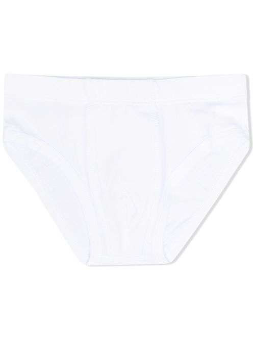 Stitched cotton briefs - White