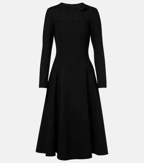 Cutout wool-blend cocktail dress