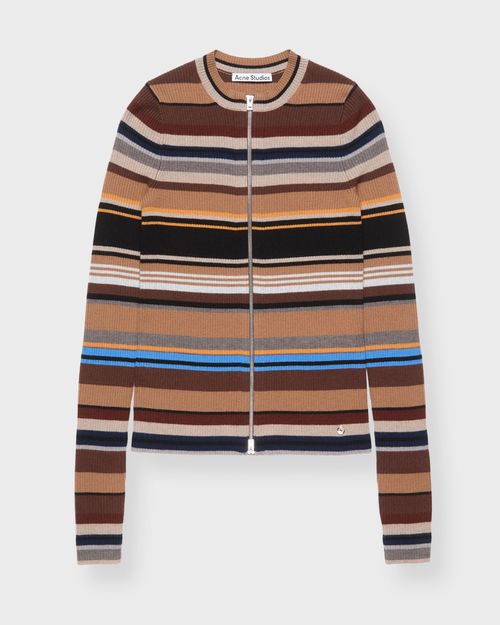 Acne Studios Cardigan Striped Wool Brown