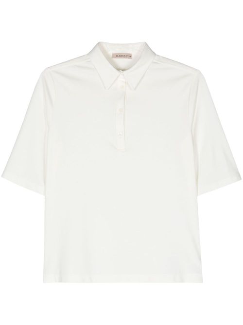 Platy short-sleeve polo top - Neutrals