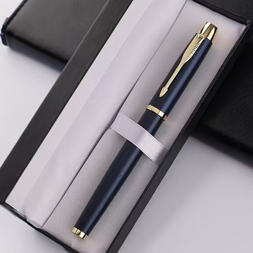 TEMU Custom High-end Metal Pen With Thickened Barrel, , Pocket Clip, 0. Fine Point, 3. Diameter, Built-in Converter - Suitable For Schoo